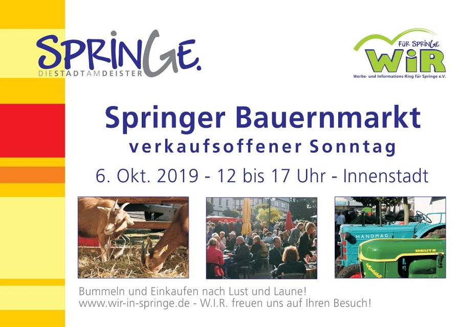Bauernmarkt 2019 Plakat © Stadt Springe; WIR