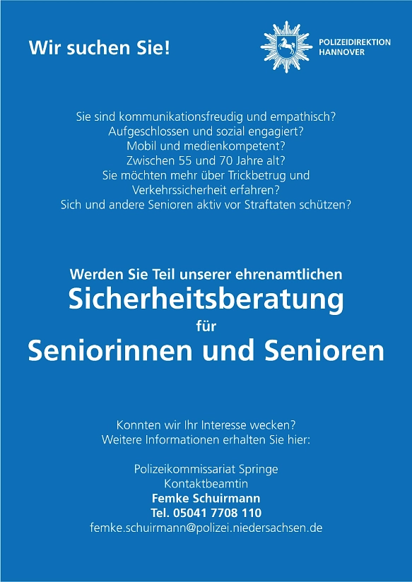 Ehrenamtliche Sicherheitsberatung für Senior*innen © Polizeidirektion Hannover