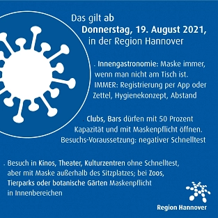 Neue Coronaverodnung ab 19.08.21 (2) © Region Hannover
