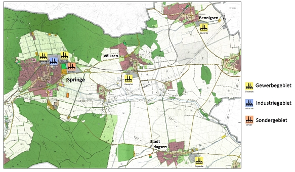 Übersicht Gewerbegebiete&nbsp;&copy;&nbsp;Stadt Springe