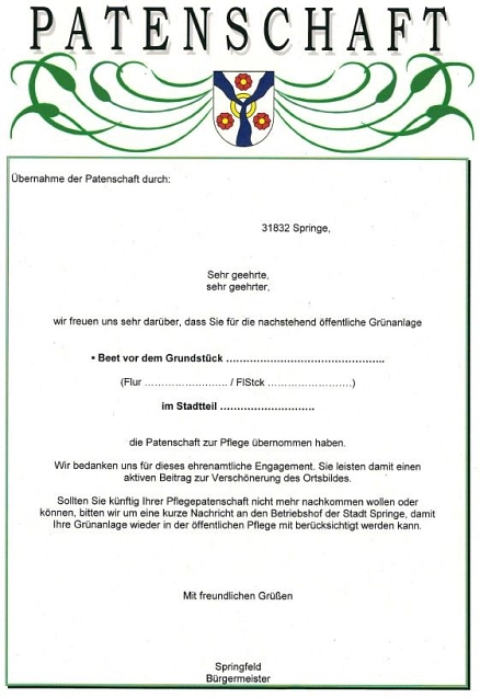 Pflegepatenschaft&nbsp;&copy;&nbsp;Stadt Springe