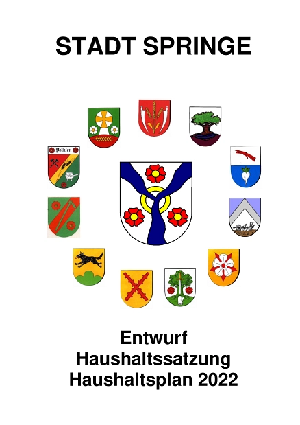 Wappenblatt Haushaltsplan-Entwurf 2022 © Stadt Springe